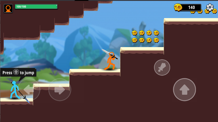 火柴人格斗武器大师破解版免广告(Stickman Fight)