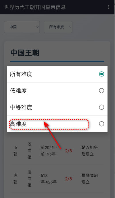 世界历代王朝开国皇帝信息软件